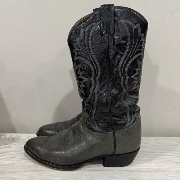 Tony Lama 2086  Black Leather Western Cowboy Boots Men 9.5EE Tony lama men black - Gem main image 2